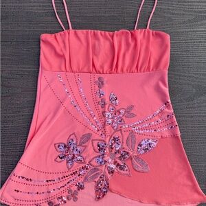 Pristine summer women’s top. Sparkling flowers. Perfect for summer. Size S.